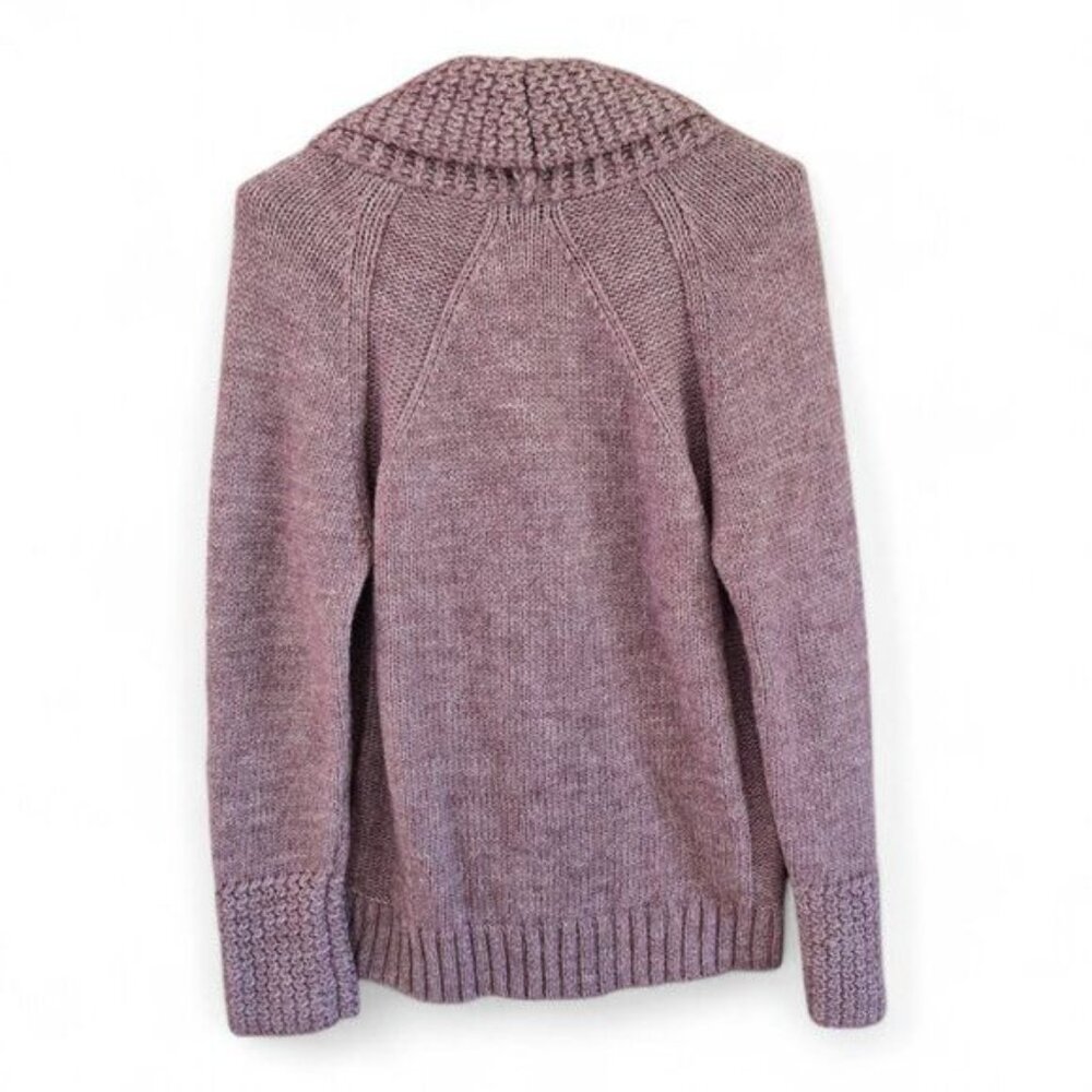 LOFT Large Womens Heather Purple Alpaca Blend Shawl Collar Sweater - Picture 2 of 5